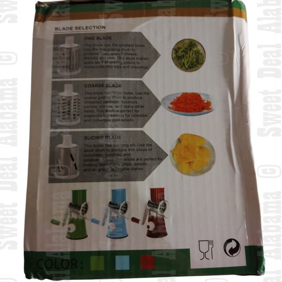 Manual Rotary Cheese Grater, Speed Round Tumbling Box Shredder, Vegetable Slicer - Picture 5 of 6